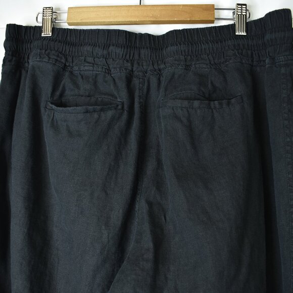 Athleta Women's Pants Cabo Linen Jogger Black Drawstring Cuffs Pockets - Picture 6 of 10